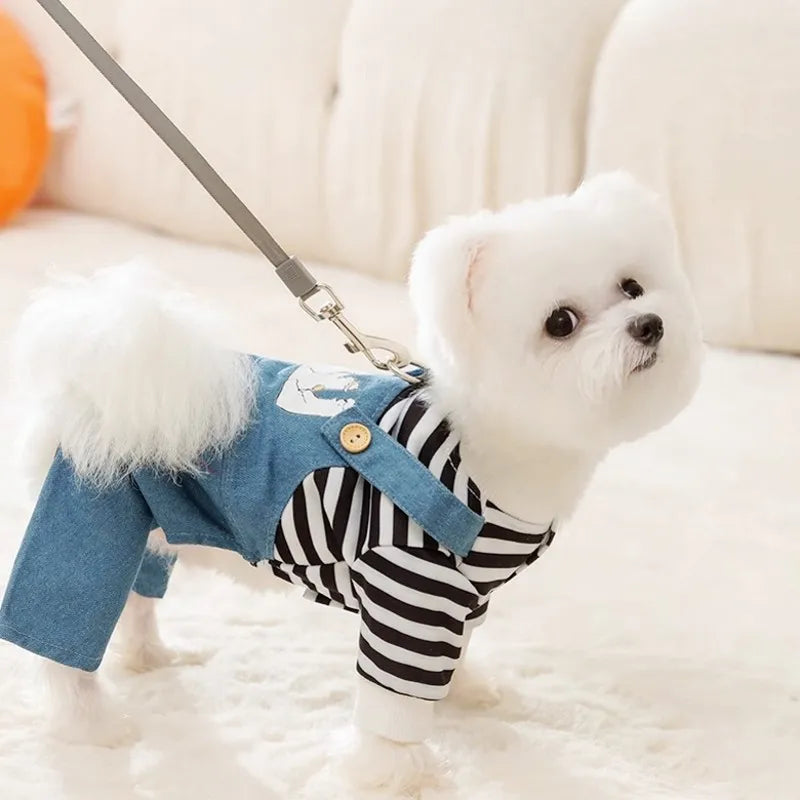 New Luxury Dog Clothes Puppy Costume Striped Dog Jumpsuit Pet Clothes for Dog Dog Sweatshirt Chihuahua French Bulldog Dog Romper