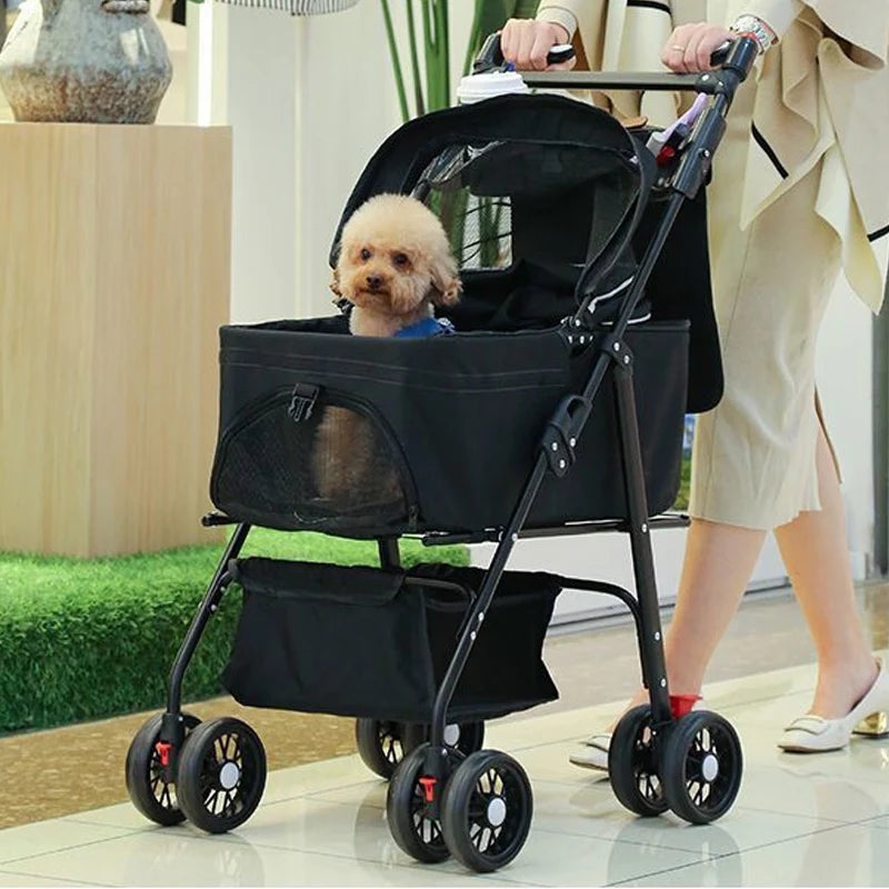 Pet Cart Portable Folding Outdoor Dog Cat Cart Pet Bag Out Small And Medium-Sized Dog Cart Handbag Detachable Multifunctional