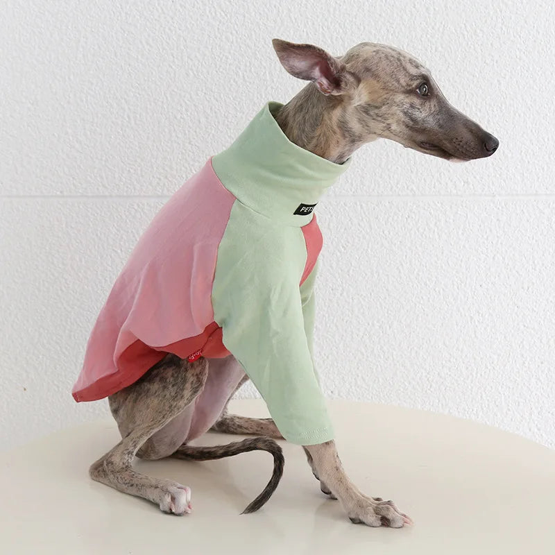 Autumn Winter Warm Soft Dog Clothes High Collar Greyhound 2 Legged Fleece Sweaters Long Sleeve Pet Shirts