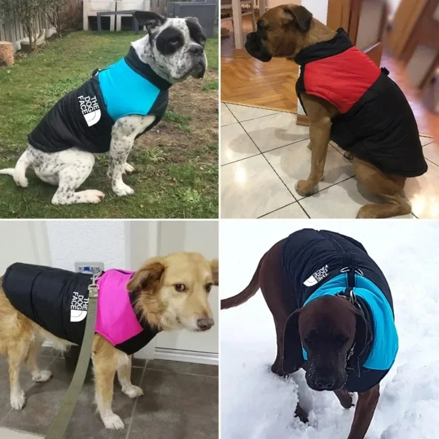 Waterproof Padded Zipper Jacket for Dogs, Warm Dog Clothes, Pet Coat, Winter Vest, Small and Medium Dogs, The Dog Face Outfit