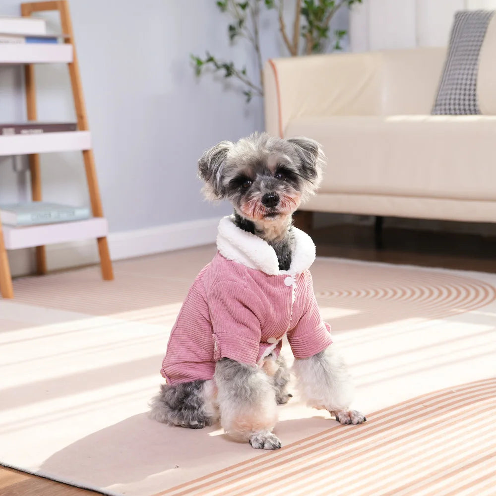 Autumn Winter Pet Dog Clothes Jacket Warm Cozy Thicken Fleece Puppy Clothing for Small Medium Dogs Cats Schnauzer Pug Chihuahua