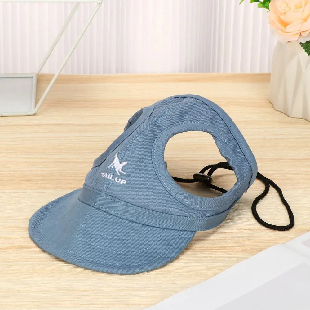 Pet Baseball Hat Cat Dog Visor Hat Adjustable Sun Cap  Summer Outdoor Sports Travel Sun Protection Hat With Ear Holes