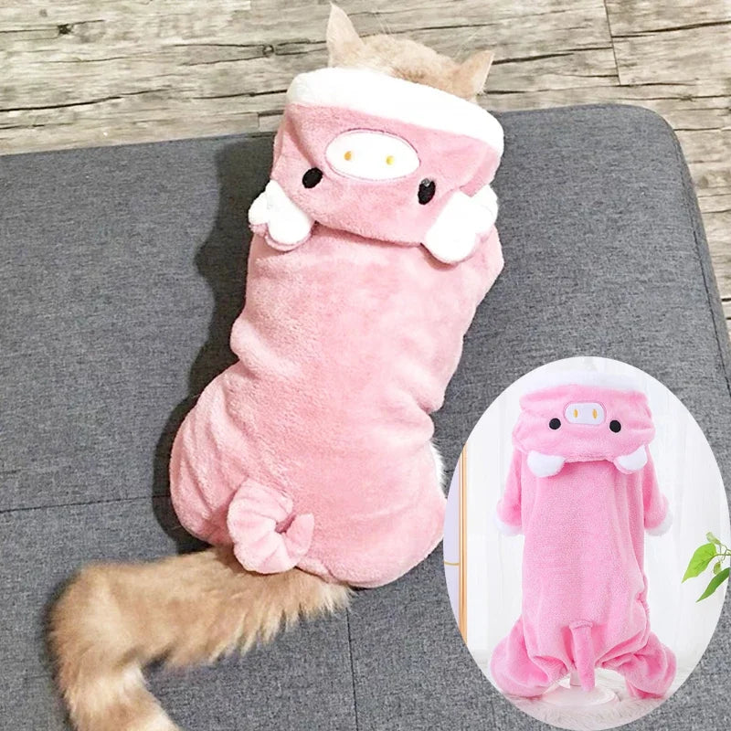Pet Clothes for Small Medium Dogs Flannel Dog Jumpsuits Soft Comfortable Winter Warm Dog Cat Costume  Chihuahua Teddy Pet Coats
