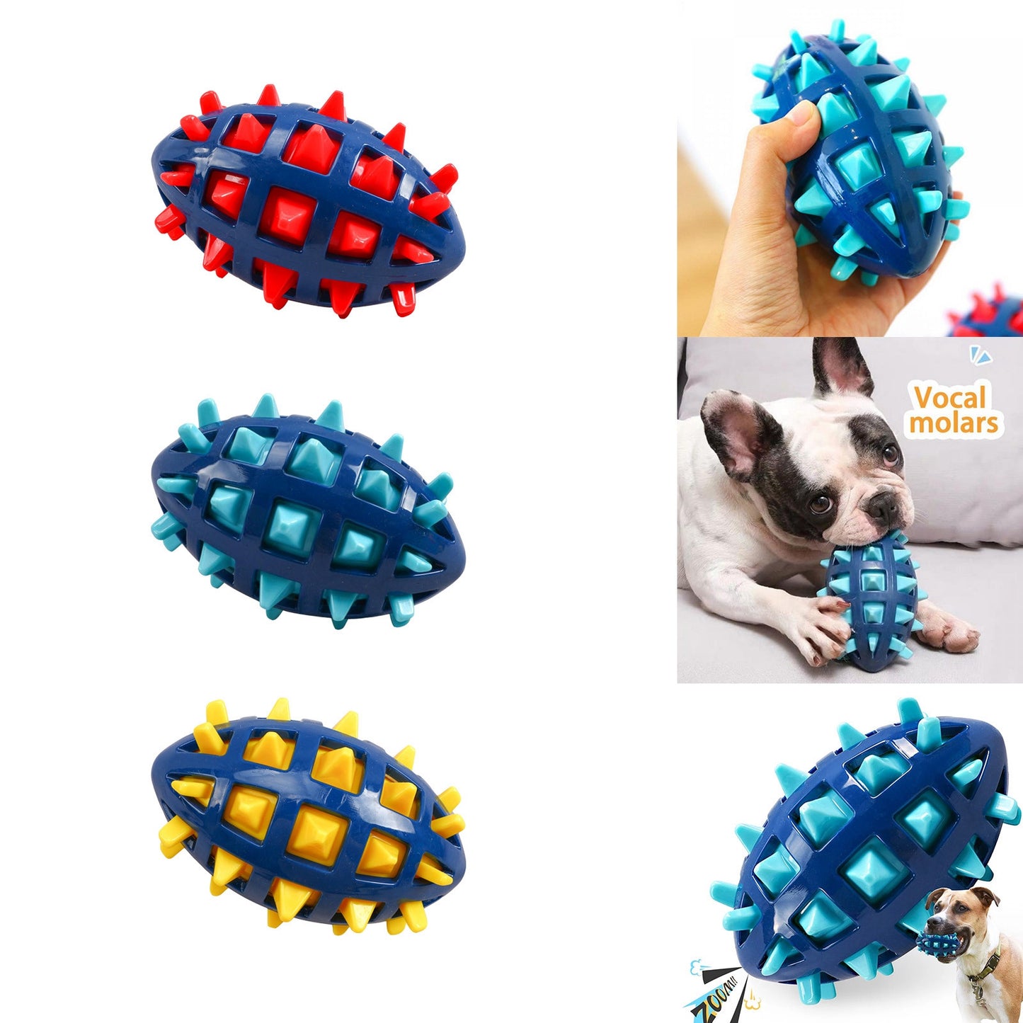 Squeaky Dog Toys For Aggressive Chewers Rubber Puppy Chew Ball With Squeaker, Almost Indestructible and Durable Pet Toy Dog toys