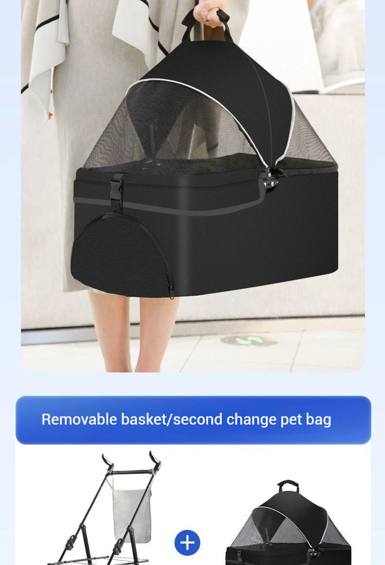 Pet Cart Portable Folding Outdoor Dog Cat Cart Pet Bag Out Small And Medium-Sized Dog Cart Handbag Detachable Multifunctional