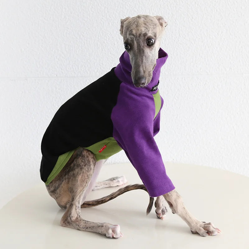 Autumn Winter Warm Soft Dog Clothes High Collar Greyhound 2 Legged Fleece Sweaters Long Sleeve Pet Shirts