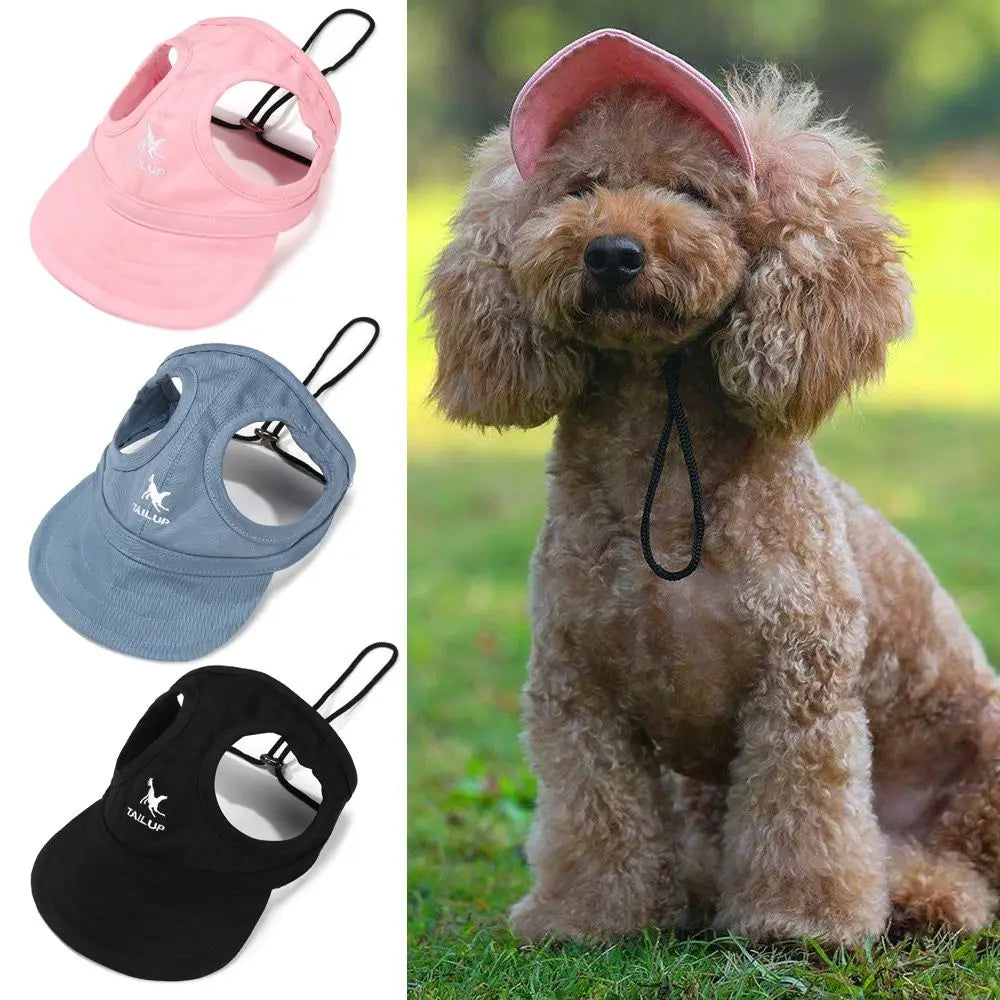 Pet Baseball Hat Cat Dog Visor Hat Adjustable Sun Cap  Summer Outdoor Sports Travel Sun Protection Hat With Ear Holes