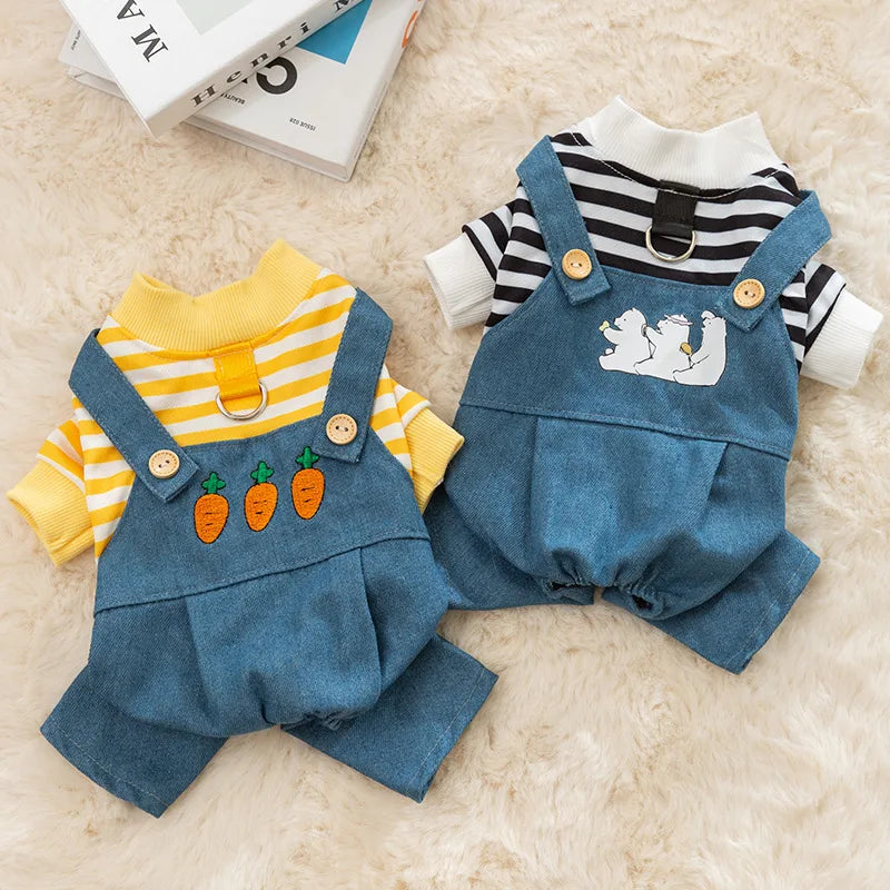 New Luxury Dog Clothes Puppy Costume Striped Dog Jumpsuit Pet Clothes for Dog Dog Sweatshirt Chihuahua French Bulldog Dog Romper