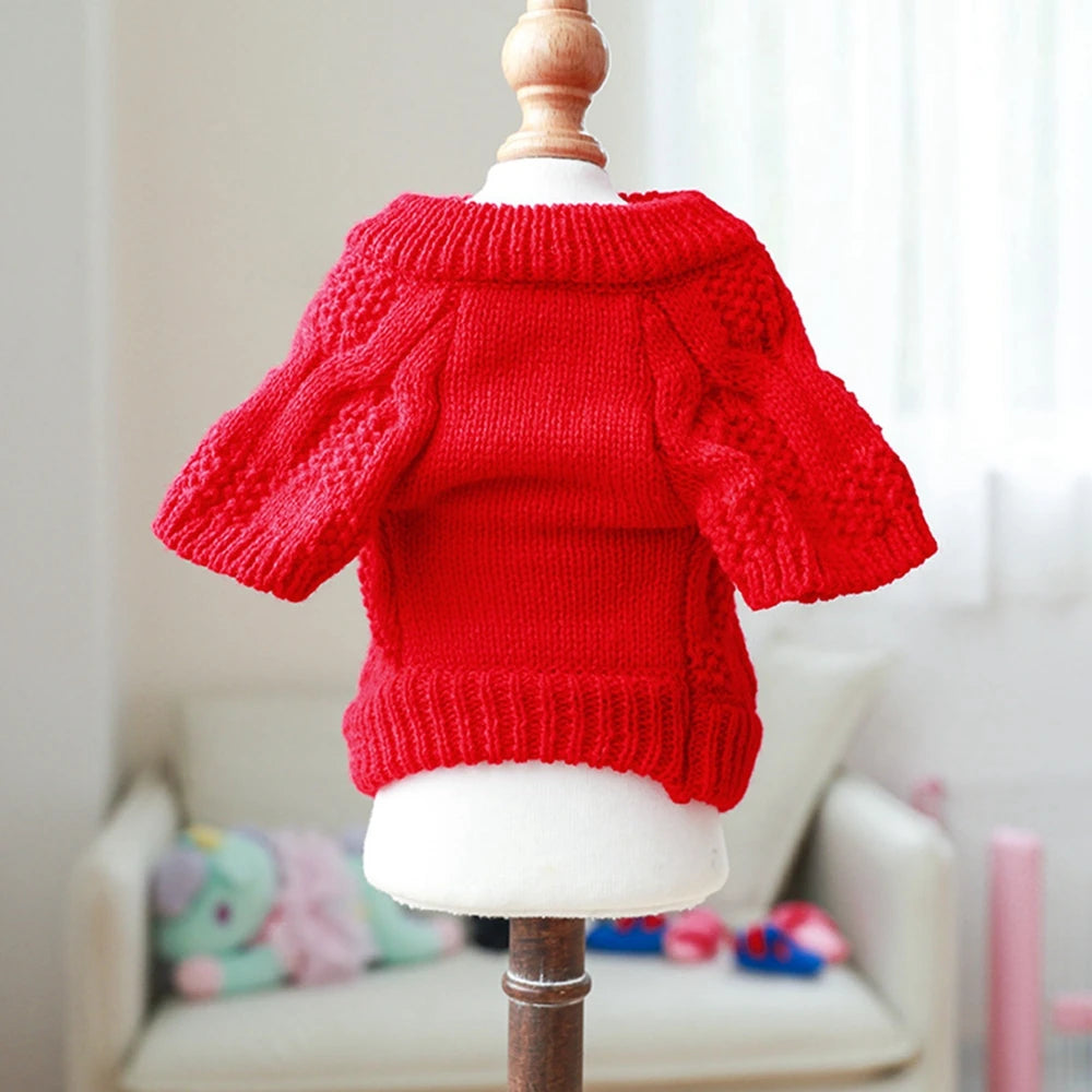 Christmas Dog Sweater Warm Pet Sweater Cute Striped Knitted Bowtie Puppy Cat Sweater Dog Sweatshirt Clothes Coat Outfit Apparel