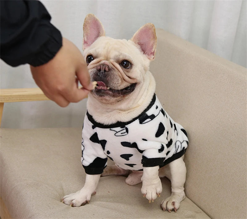 Lovely Leopard Pet Dog Clothes Soft Flannel Winter Puppy Overalls York Dog Cartoon Printing Sphinx Cat Sweatshirt Drop Shipping