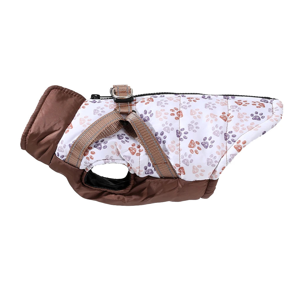 Pet Puppy Jacket With Harness Autumn Winter Warm Dog Clothes For Small Medium Dogs Cat Safe Reflective Waterproof Chihuahua Coat