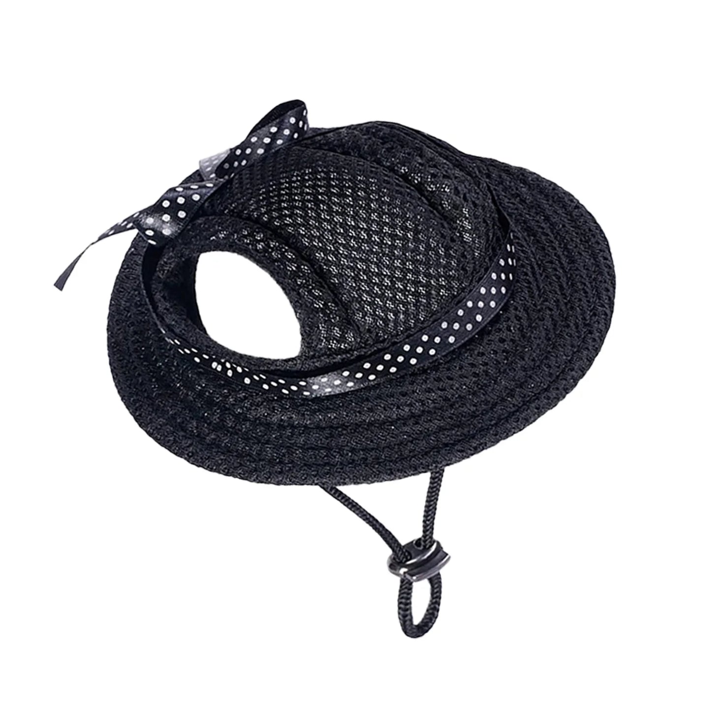 Dog Hat Pet Hats Round DogHat Outdoor Breathable Sun Protection Cap Mesh Sun Cap With Adjustable Chin Strap For Dogs Cats