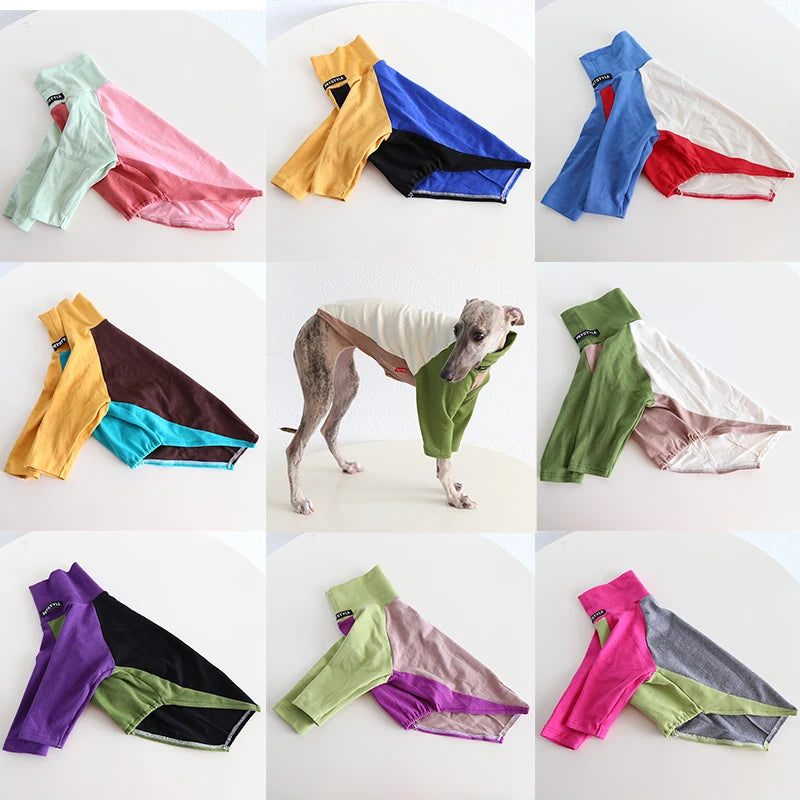 Autumn Winter Warm Soft Dog Clothes High Collar Greyhound 2 Legged Fleece Sweaters Long Sleeve Pet Shirts