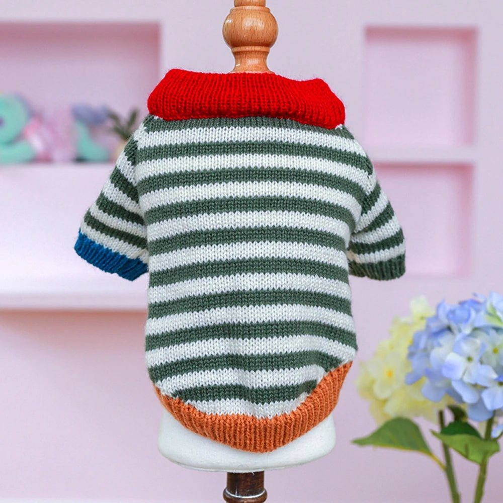 Christmas Dog Sweater Warm Pet Sweater Cute Striped Knitted Bowtie Puppy Cat Sweater Dog Sweatshirt Clothes Coat Outfit Apparel