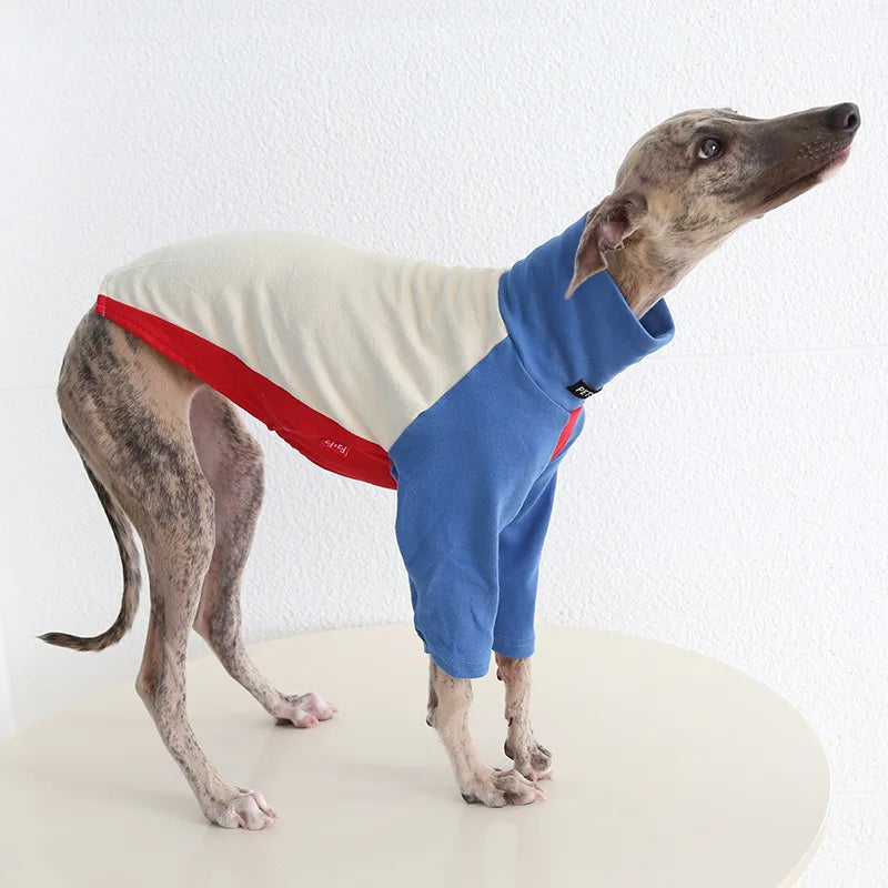 Autumn Winter Warm Soft Dog Clothes High Collar Greyhound 2 Legged Fleece Sweaters Long Sleeve Pet Shirts