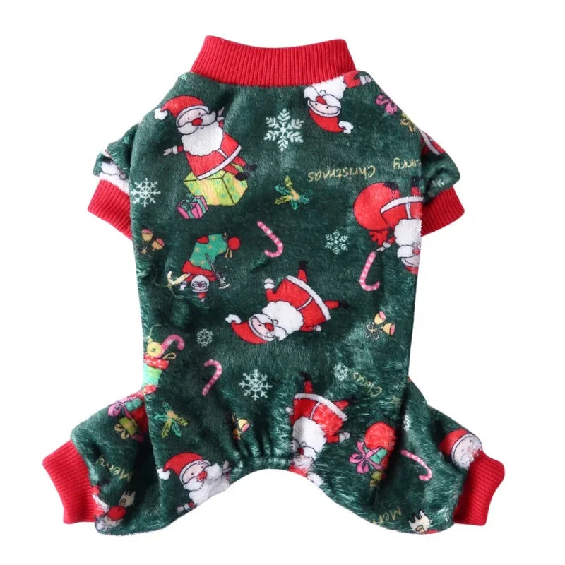 Dog Pajamas Winter Dog Clothes Print Warm Jumpsuit Coat For Small Dogs Puppy Dog Cat Chihuahua Pomeranian Clothing Jumpsuits