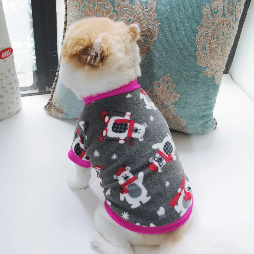 Pet Dog Clothes Winter Chihuahua Puppy Dog Coat Fleece Clothing For Pug Teddy Printed Cats Coat Jackets Warm Pets Outfits