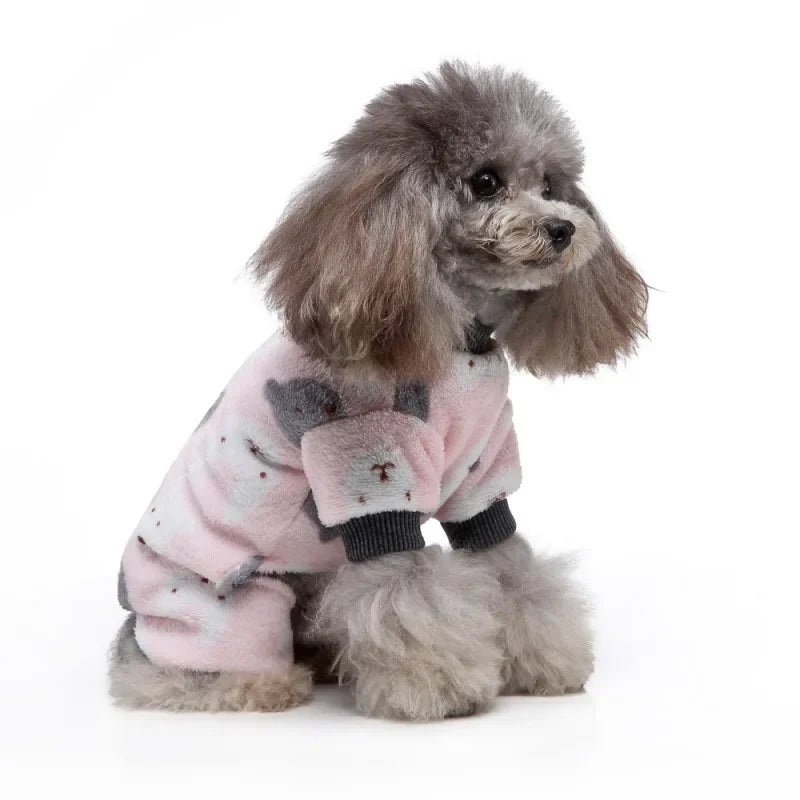 Dog Pajamas Winter Dog Clothes Print Warm Jumpsuit Coat For Small Dogs Puppy Dog Cat Chihuahua Pomeranian Clothing Jumpsuits