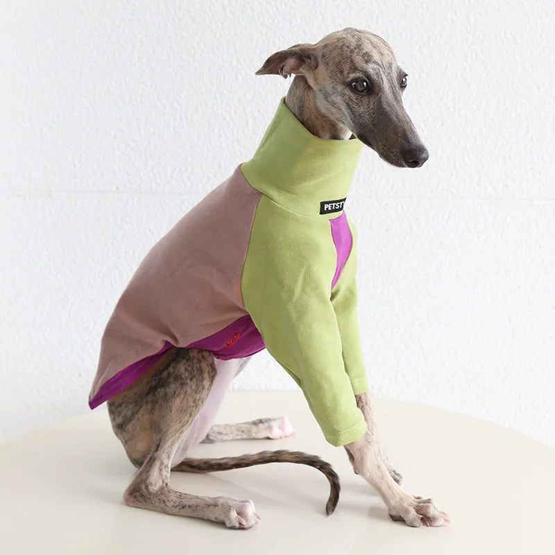Autumn Winter Warm Soft Dog Clothes High Collar Greyhound 2 Legged Fleece Sweaters Long Sleeve Pet Shirts