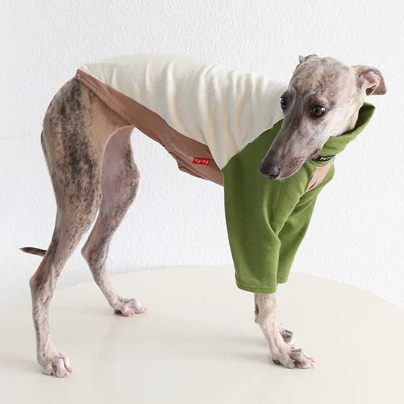 Autumn Winter Warm Soft Dog Clothes High Collar Greyhound 2 Legged Fleece Sweaters Long Sleeve Pet Shirts
