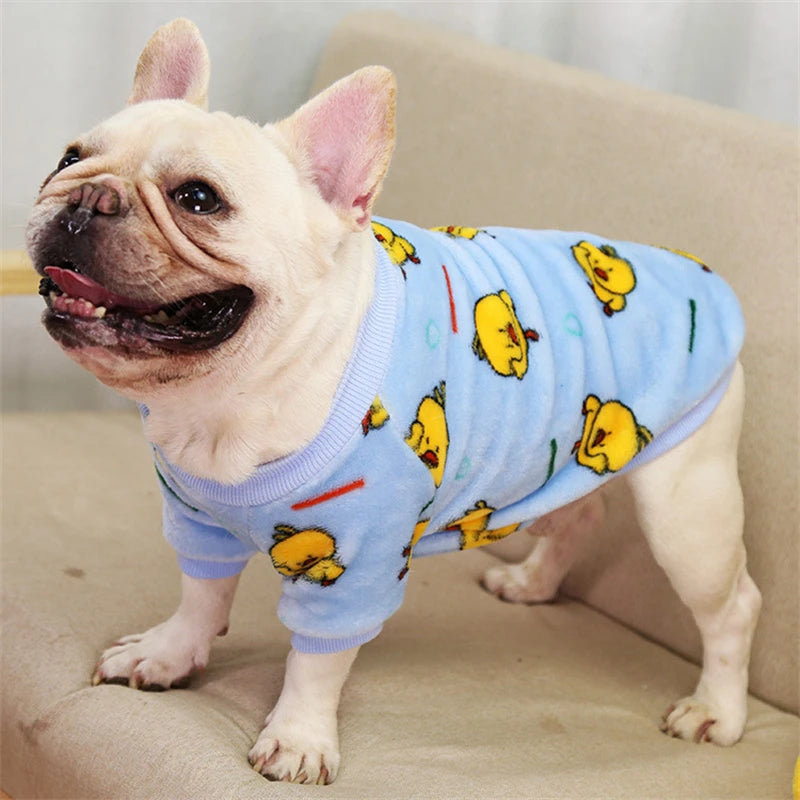 Lovely Leopard Pet Dog Clothes Soft Flannel Winter Puppy Overalls York Dog Cartoon Printing Sphinx Cat Sweatshirt Drop Shipping