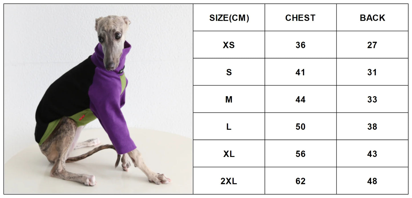 Autumn Winter Warm Soft Dog Clothes High Collar Greyhound 2 Legged Fleece Sweaters Long Sleeve Pet Shirts