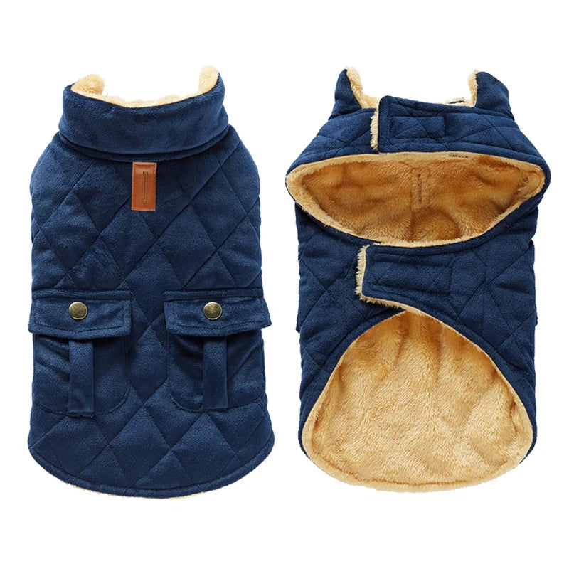 Waterproof Warm Dog Jacket Vest Winter Dog Clothes With Harness French-Bulldog Coat Pet Costume for Small Medium Dogs Chihuahua