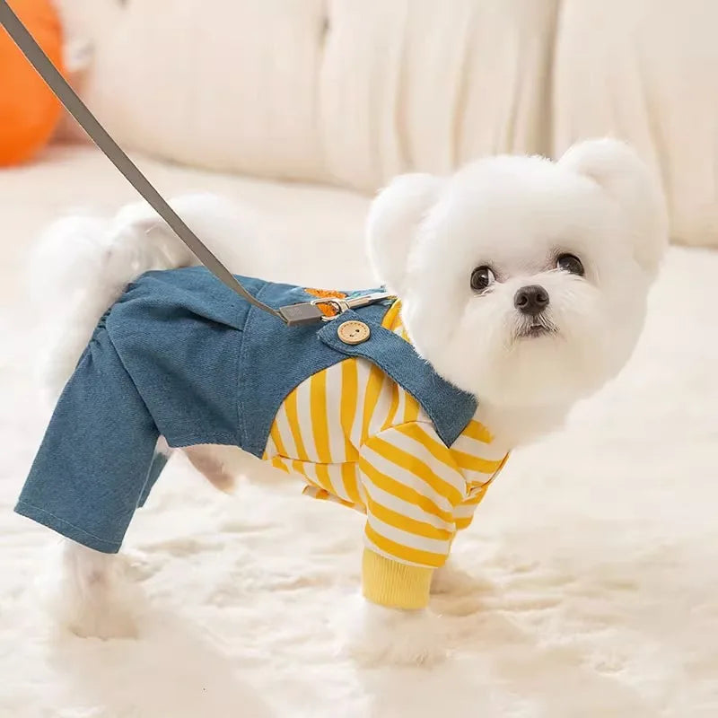 New Luxury Dog Clothes Puppy Costume Striped Dog Jumpsuit Pet Clothes for Dog Dog Sweatshirt Chihuahua French Bulldog Dog Romper