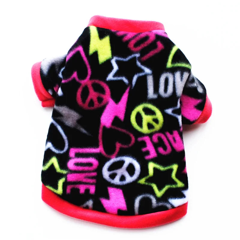 Pet Dog Clothes Winter Chihuahua Puppy Dog Coat Fleece Clothing For Pug Teddy Printed Cats Coat Jackets Warm Pets Outfits
