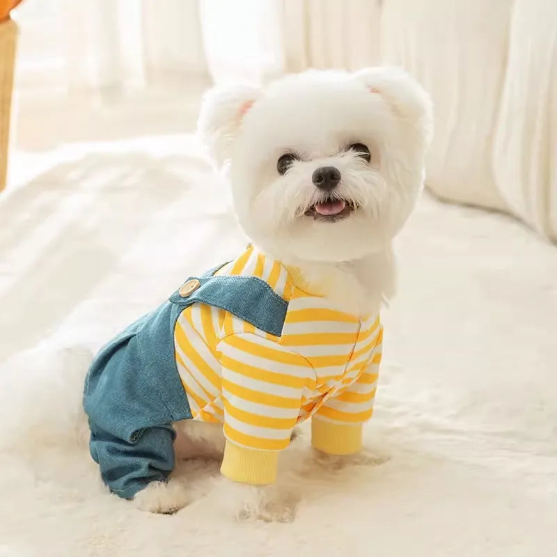 New Luxury Dog Clothes Puppy Costume Striped Dog Jumpsuit Pet Clothes for Dog Dog Sweatshirt Chihuahua French Bulldog Dog Romper